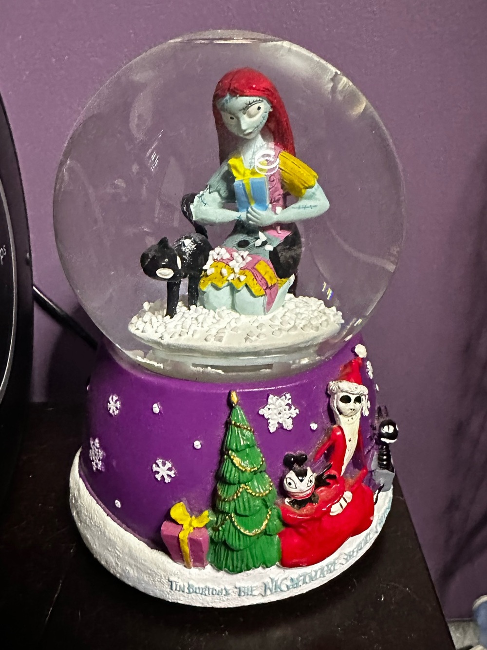 The Nightmare Before Christmas Snow Globe - Sally Figurine, Purple Base